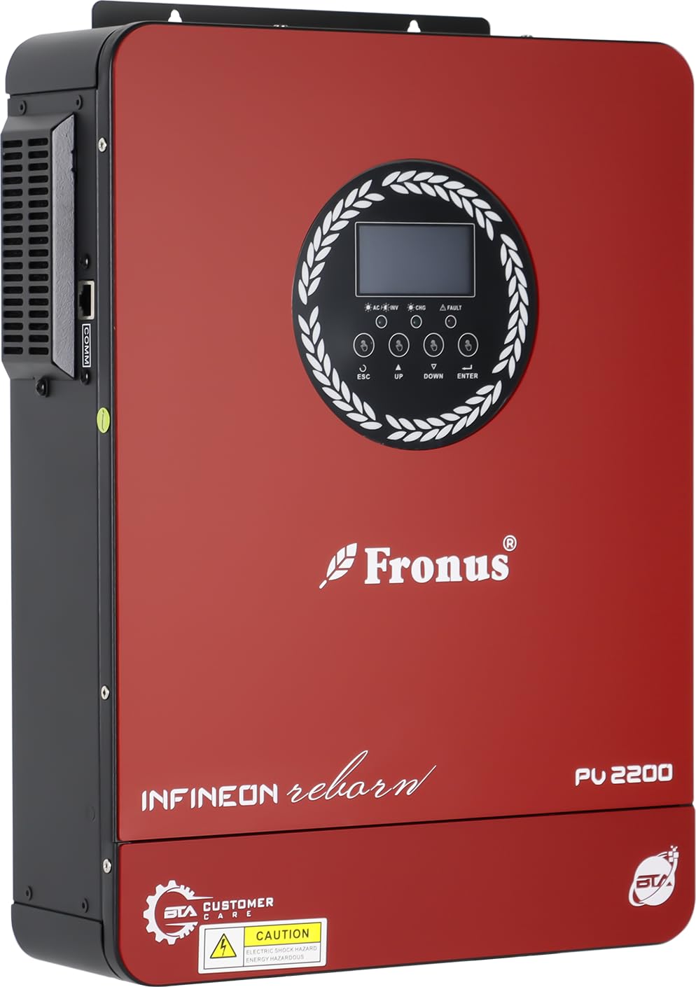 1.8KW Hybrid Wechselrichter 12V DC zu 230V AC Pure Sine Wave Inverter mit 80A MPPT Solarregler Max PV-Eingang 450V, Off-Grid Inversor Support Lifepo4