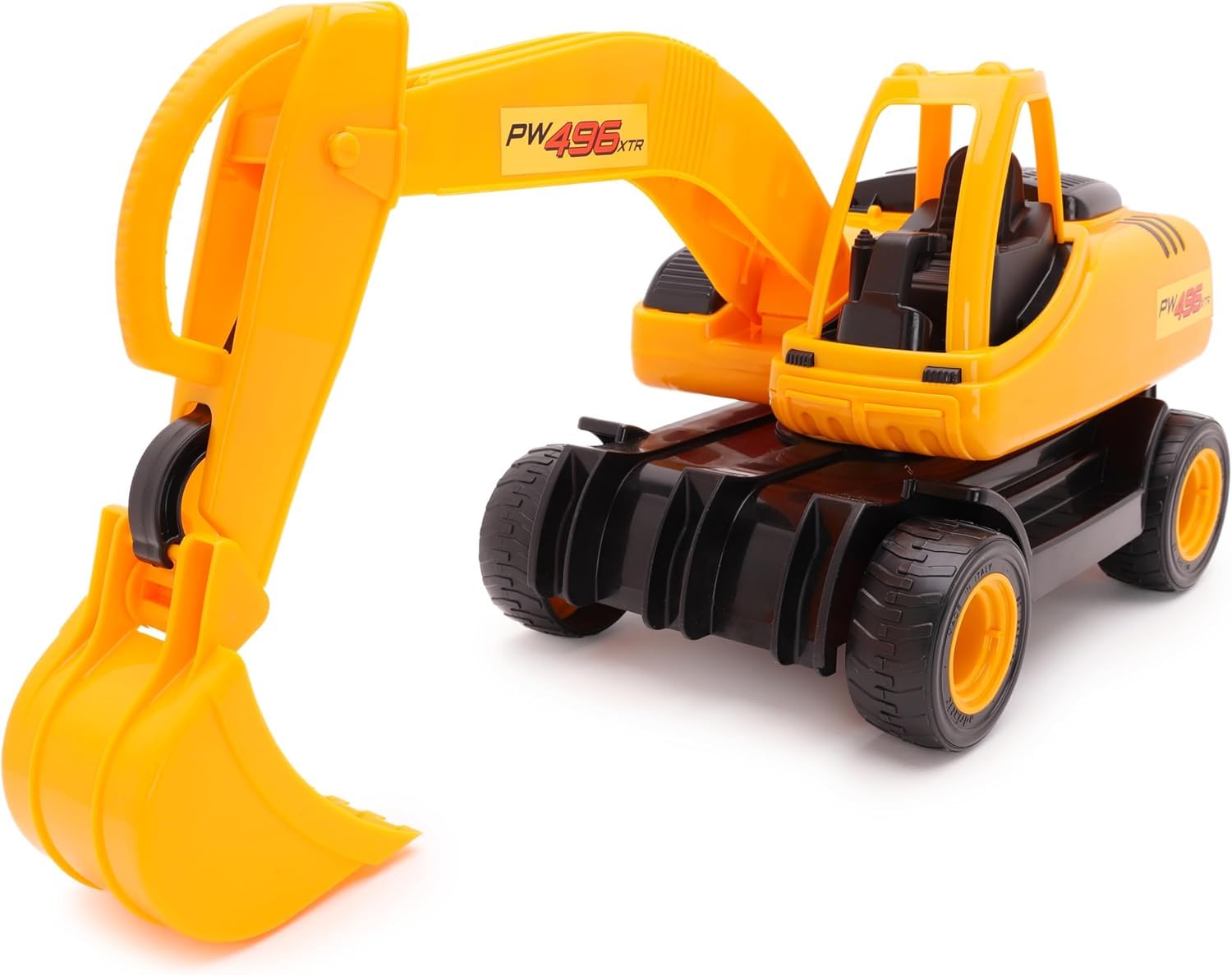 Toyland® 60 cm (24") - Excavadora Gigante de Juguete con calcomanías Adhesivas - Brazo móvil y balde - Juguetes de construcción