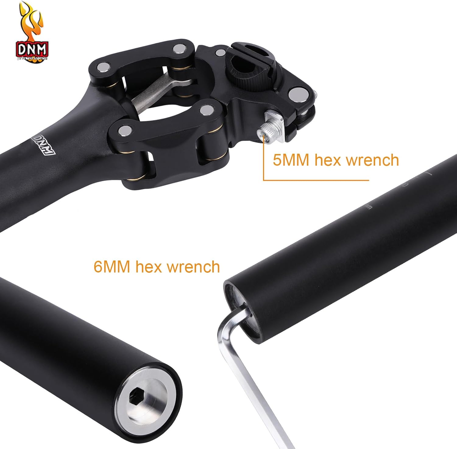 DNM CTB Suspension Seatpost for MTB, 27.2/28.6/30.0/30.4/30.8/30.9/31.6/33.9mm, Travel 20mm, Shock-Absorber Bike Seat Post for Road, Hybrid,Gravel and E-Bikes