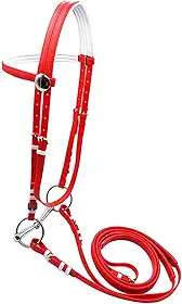 oshhni Rédea de cavalo com cabresto, freio de argola de aço inoxidável versátil, corda de montaria para aulas de clube, trilha de fazenda