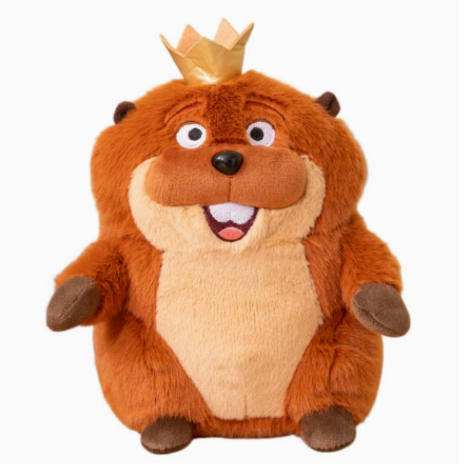 Tikwisdom Plush Beaver Stuffed Animal, Hoppers Plush Crown Beaver Transforms into Plush Toy 20 Cm (The King)