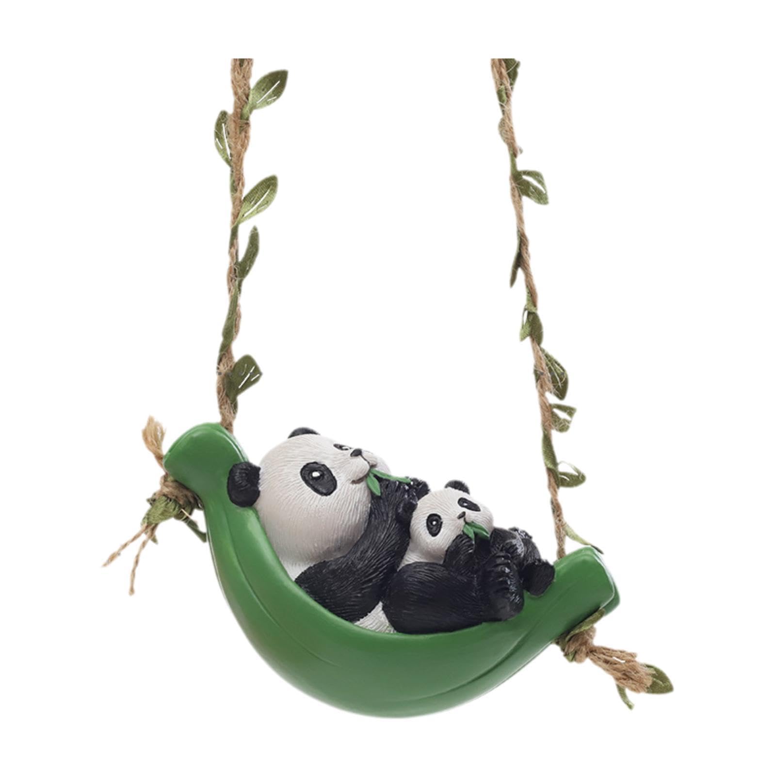 Statue de panda suspendue en résine pour décoration de jardin créative