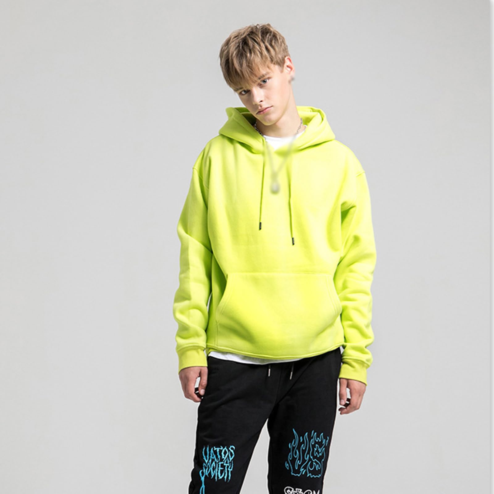 Męska bluza z kapturem z podszewką, ciepła polarowa wyściółka wewnętrzna sweter z kapturem do Urban Streetwear