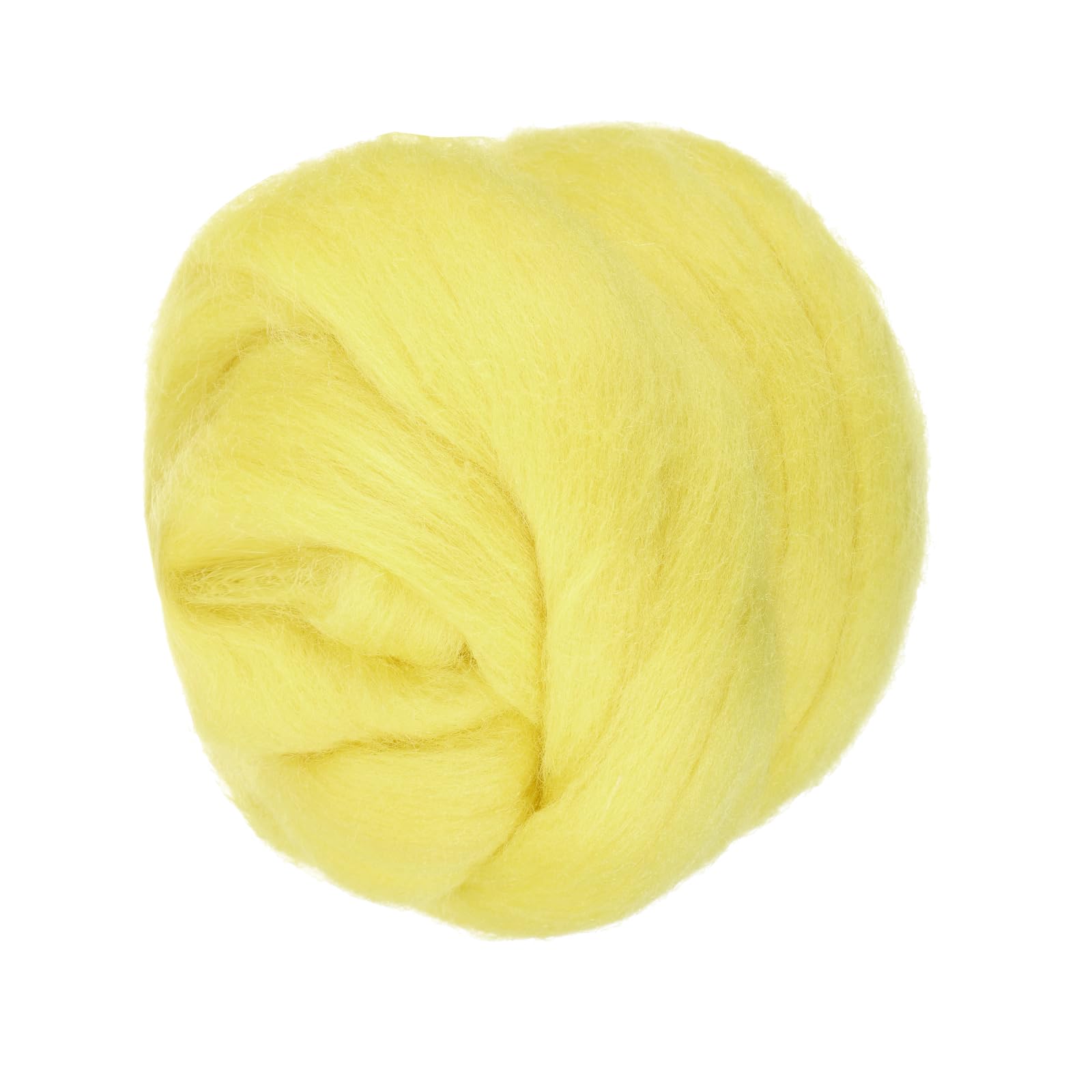 PATIKIL Wool Roving Yarn, 80G/2.82OZ Soft Felting Wool Pure Chunky Roving Yarn Bulk for Needle Felting Knitting Blanket Spinning Weaving DIY Craft, Yellow