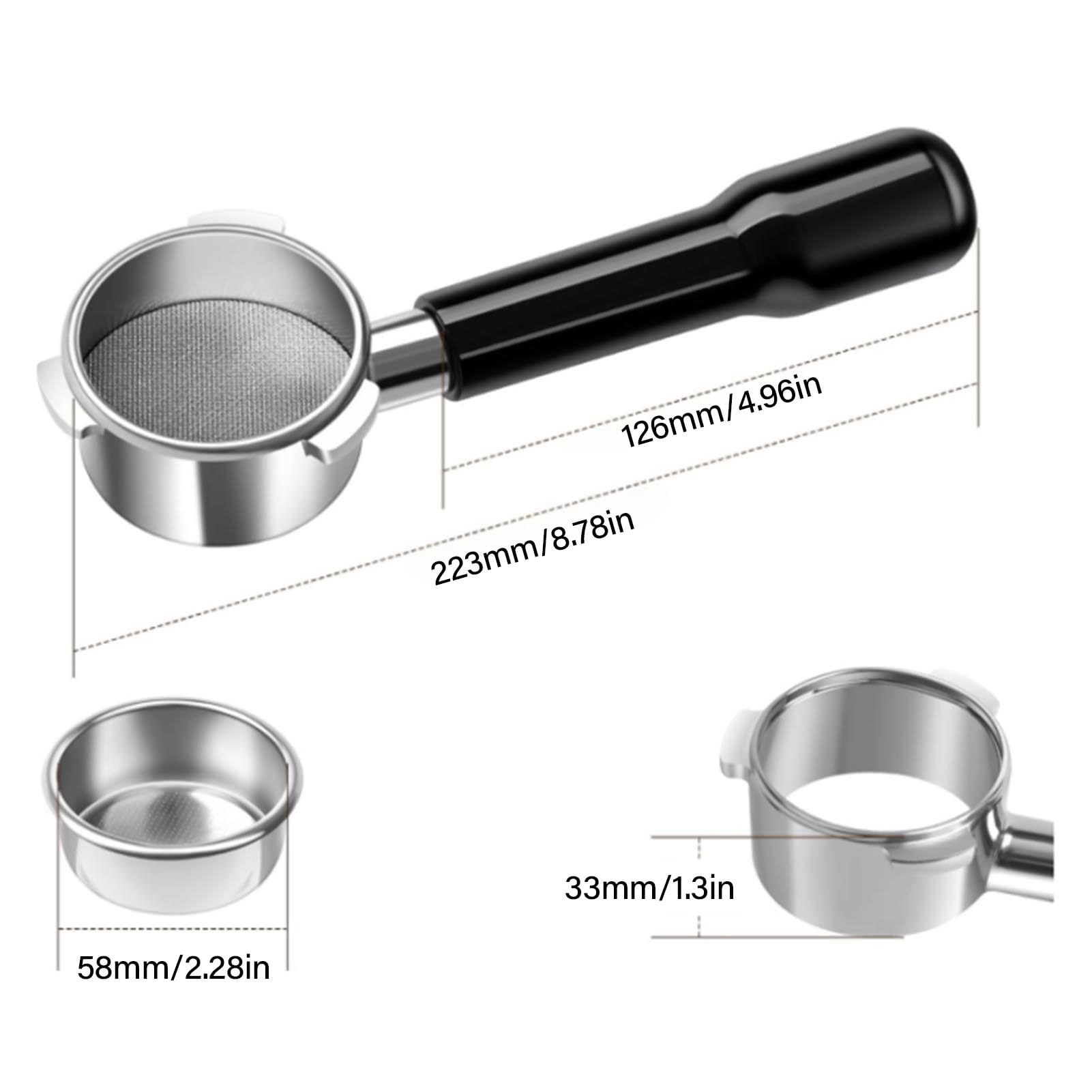 Portafiltro Non Pressurizzato 58mm Per Macchina Espresso - Con Cestello - Foto 7