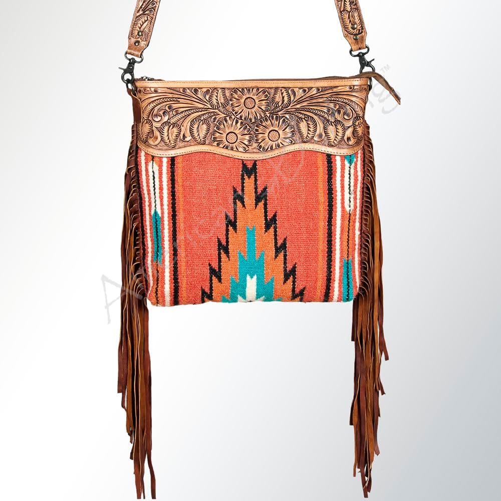 American Darling Cross Body Hand Tooled Saddle Blanket Genuine Leather Western Women Bag Handbag Purse | Crossbody for |Cute