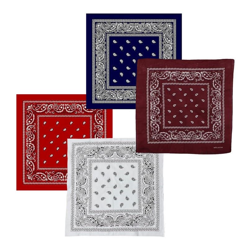 s4s Unisex Cotton Bandana/Head Wrap/Wristband/Face Cover/Handkerchief For Men And Women (50CM X 50CM_Pack of 4)-picture-23