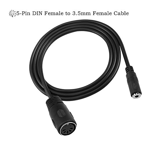 Miniatura 9 de MEIRIYFA Cable de audio DIN MIDI de 5 pines a TRS de 0.138 in, adaptador de cable de audio profesional TRS macho estéreo TRS de 5 pines a macho DIN