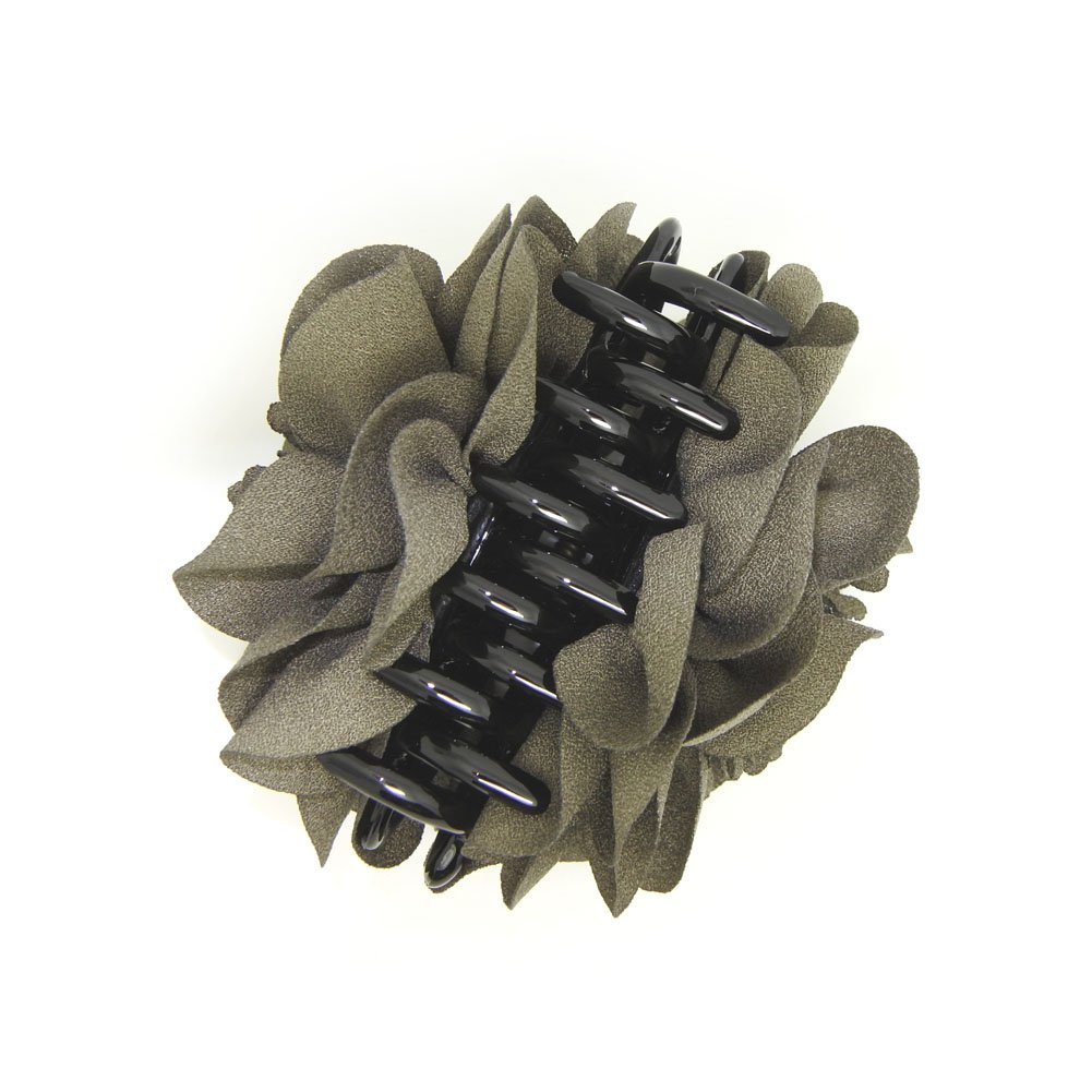 Meilliwish Beautiful Flower Rose Wedding Women Girls Hair Claw Clip 1 PCS(D49)(Grey) - Image 3