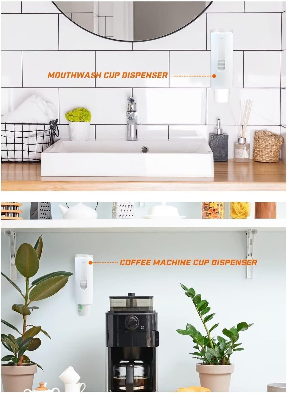 Gnanex Wall-Mounted Paper Cup Dispenser, Plastic Storage Container with Window,Wall Mounted Plastic Drinking Water Cup Dispenser with Adhesive Sticker(Multi Color - 1 pcs) 3