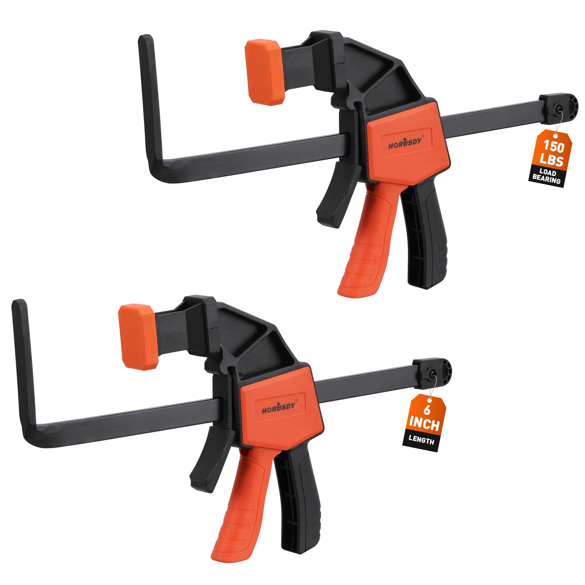 HORUSDY 2 Pieces Strong Hold Track Saw Clamps 6-Inch, Quick Release Track Saw Guide Rail Clamp for Woodworking, Circular Saw Guide Rail System,