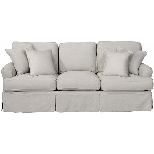 Sunset Trading Horizon Slipcovered Sofa, 85", Light Gray