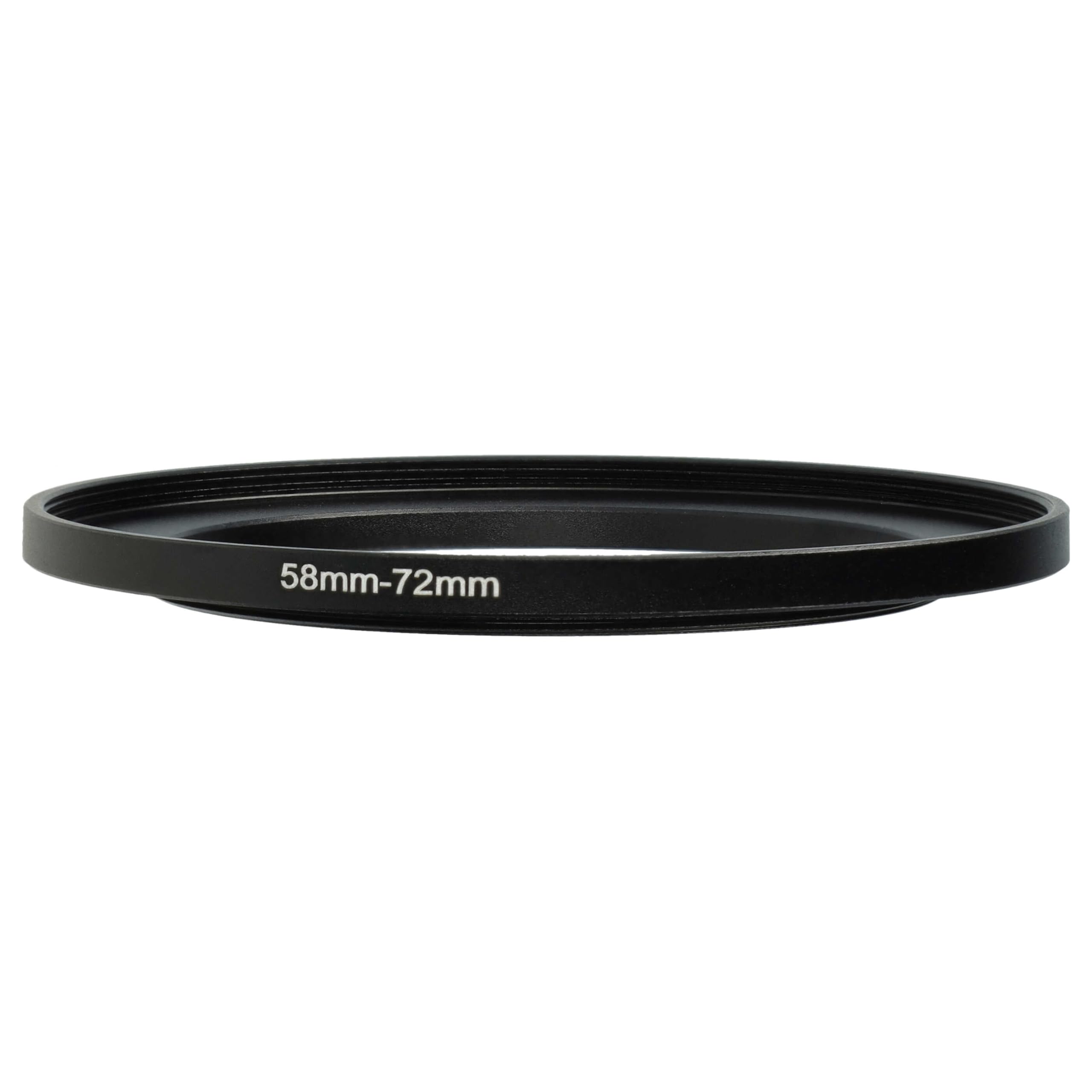 vhbw Bague d'adaptation de Filtre Step-Up de 58 mm vers 72 mm pour Objectif d'appareil Photo - Adaptateur, métal, Noir