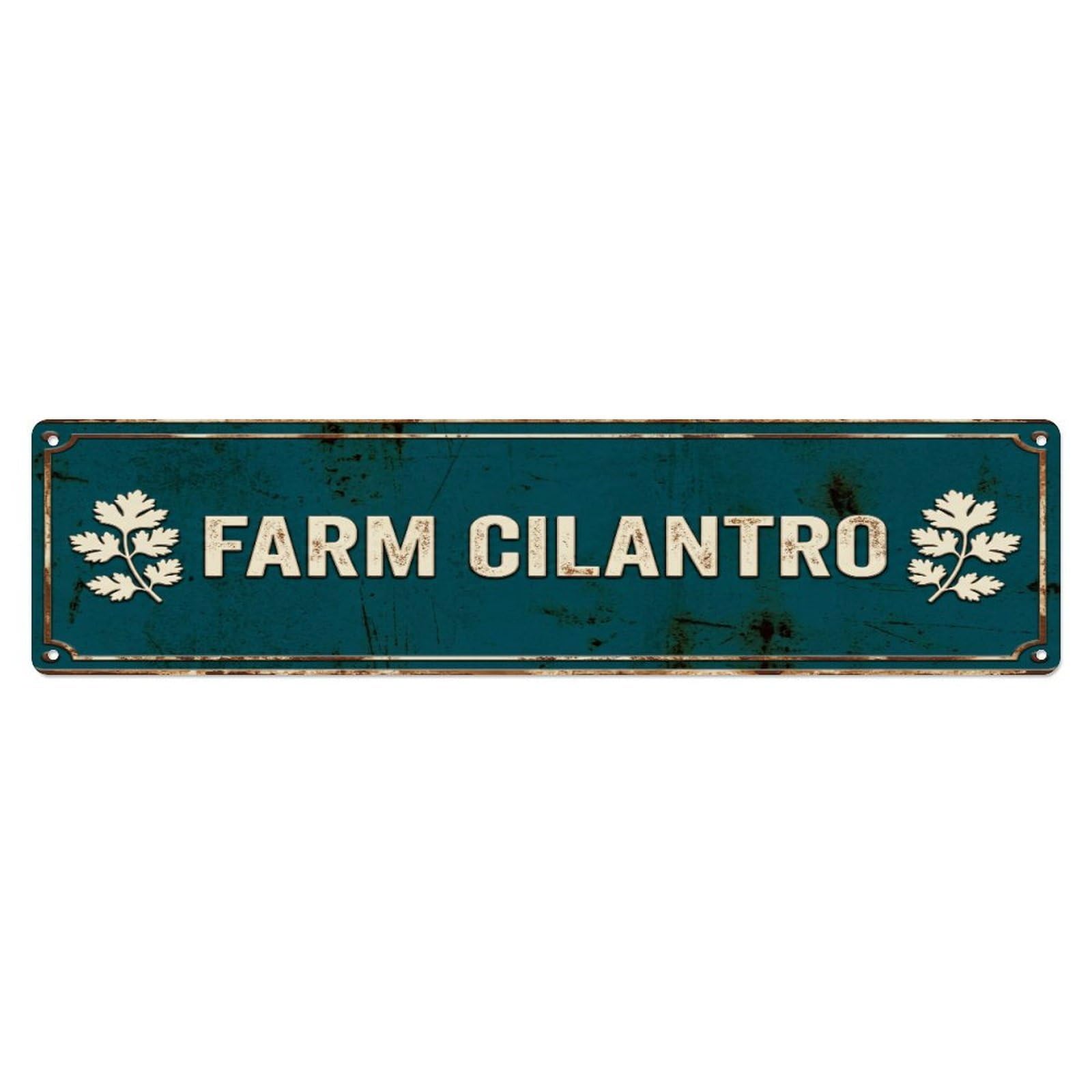 Metal Tin Sign FARM CILANTRO Vintage Herb Rustic Farmhouse