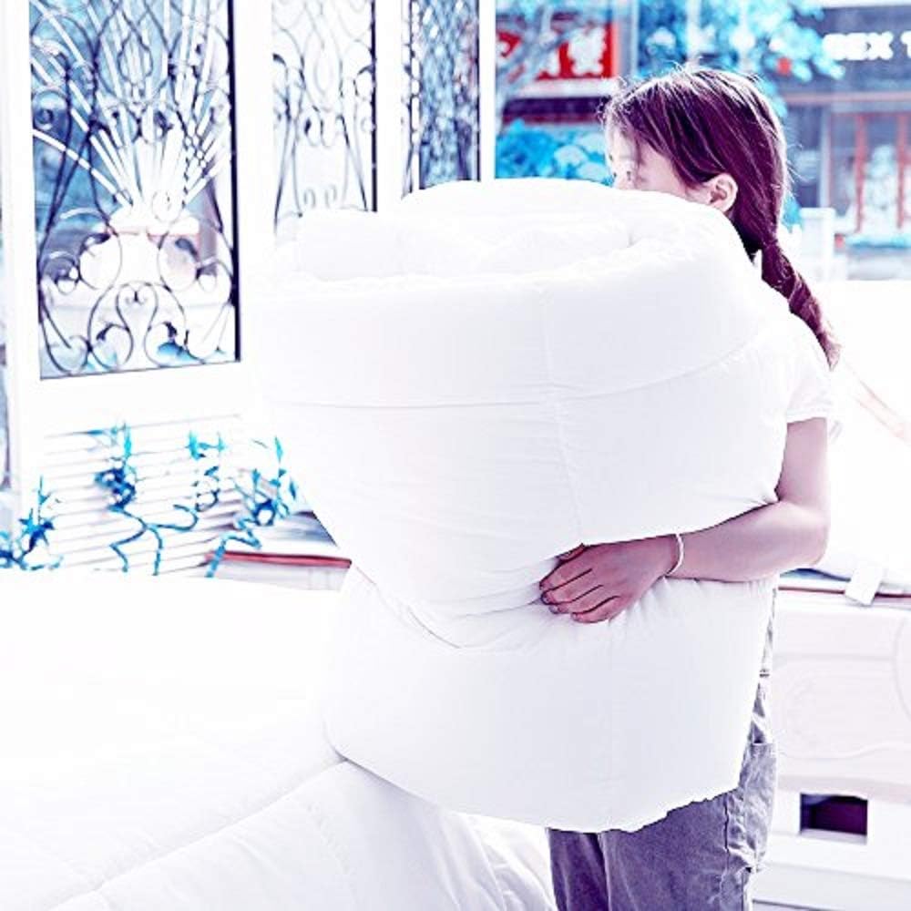 MANZOO Comforter Set Queen Duvet Insert Down Comforter - Quilted Comforter with Corner Tabs - Plush Siliconized Fiberfill - Pure White
