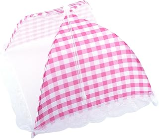 Fdit Pieghevole Cibo Ombrello Coperchio Pop Up Dome Mesh Fly Wasp Insetto Netto BBQ attrezzo della Cucina 12.5 * 12.2 ''(Pink)