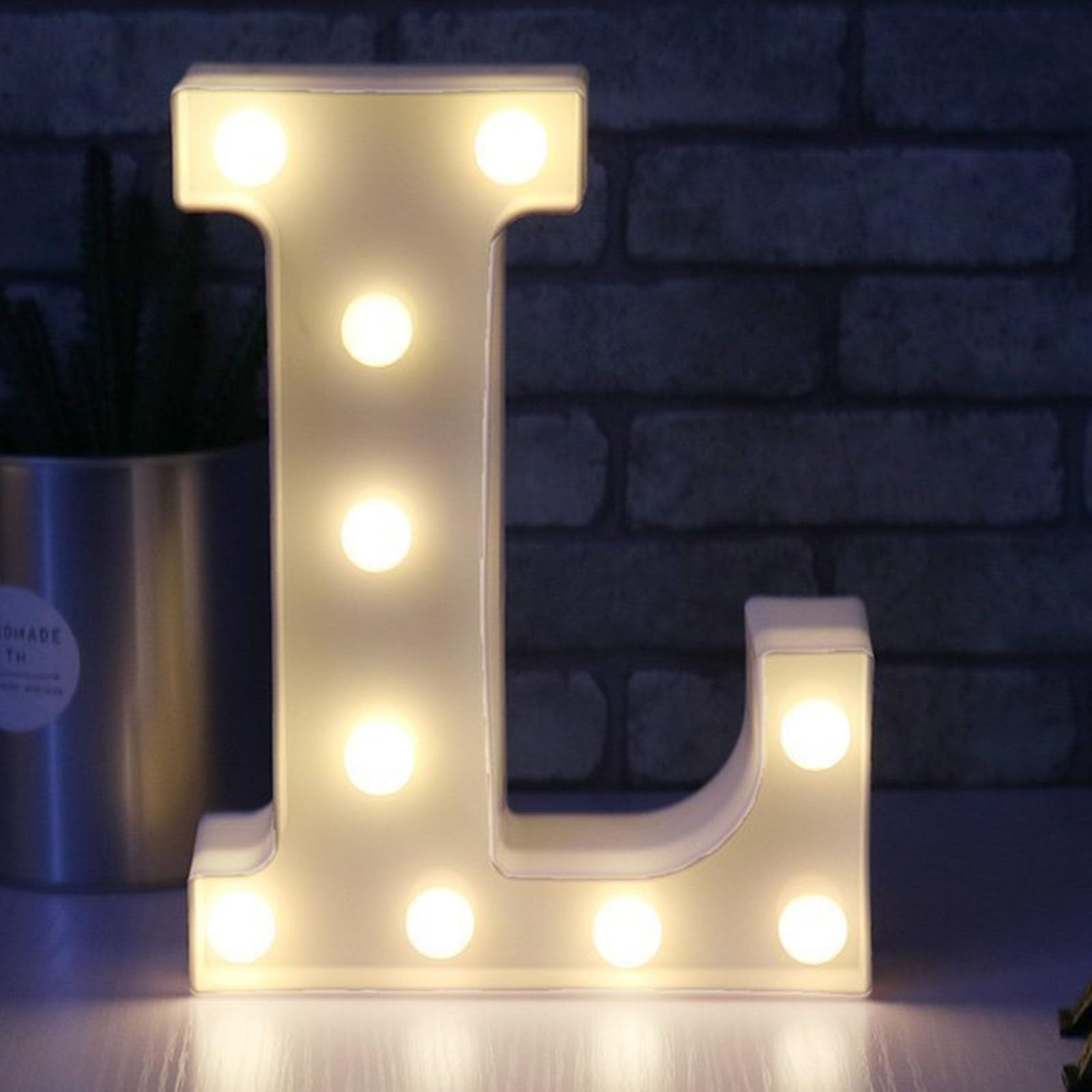 Marquee Letter Lights Sign Warm White LED Light Up Numbers 18th, 30th, 50th Birthday Party for Home Party Wedding Decoration (Color : Letter L, Size : 22.5cm/8.85in)