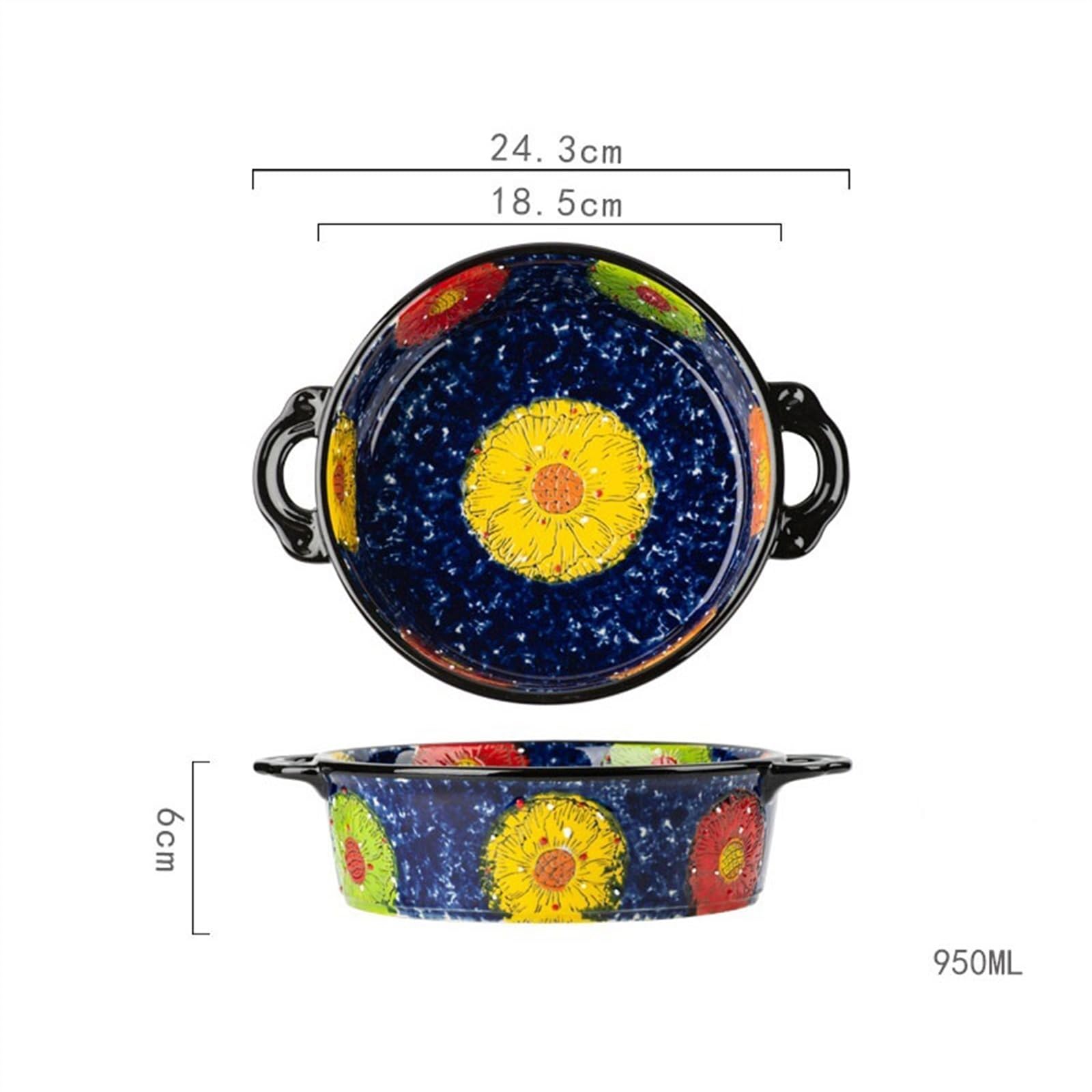 Auflaufform Keramik-Auflaufform, Geschirr, Backen, Spaghetti-Auflaufform, hochtemperaturbeständig, mit Griff, for Ofen, Mikrowelle Backform(18.5cm)