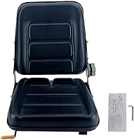 Vista 3 de Cozyel Asiento de tractor de suspensión de PVC con ángulo de respaldo ajustable de 140 Negro Se adapta a carretilla elevadora de excavadora