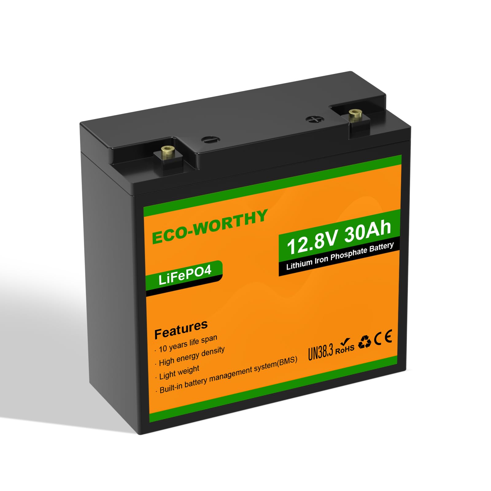 Amazon.co.jp: ECO-WORTHY 12.8V 30AH リチウムイオンバッテリー 4000 