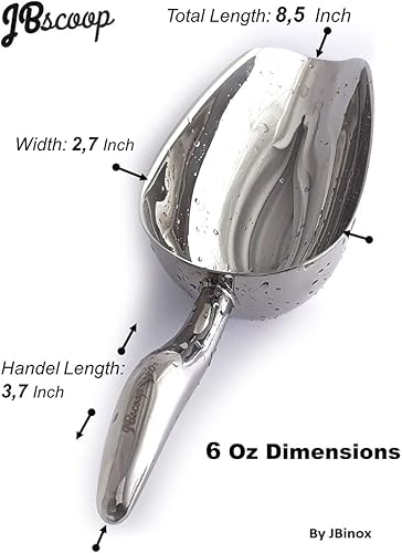 Miniatura 9 de Cuchara de metal de acero inoxidable, cuchara de palomitas de maíz, cuchara de comida para perros de 9.4 pulgadas para fiestas, bodas, resistente