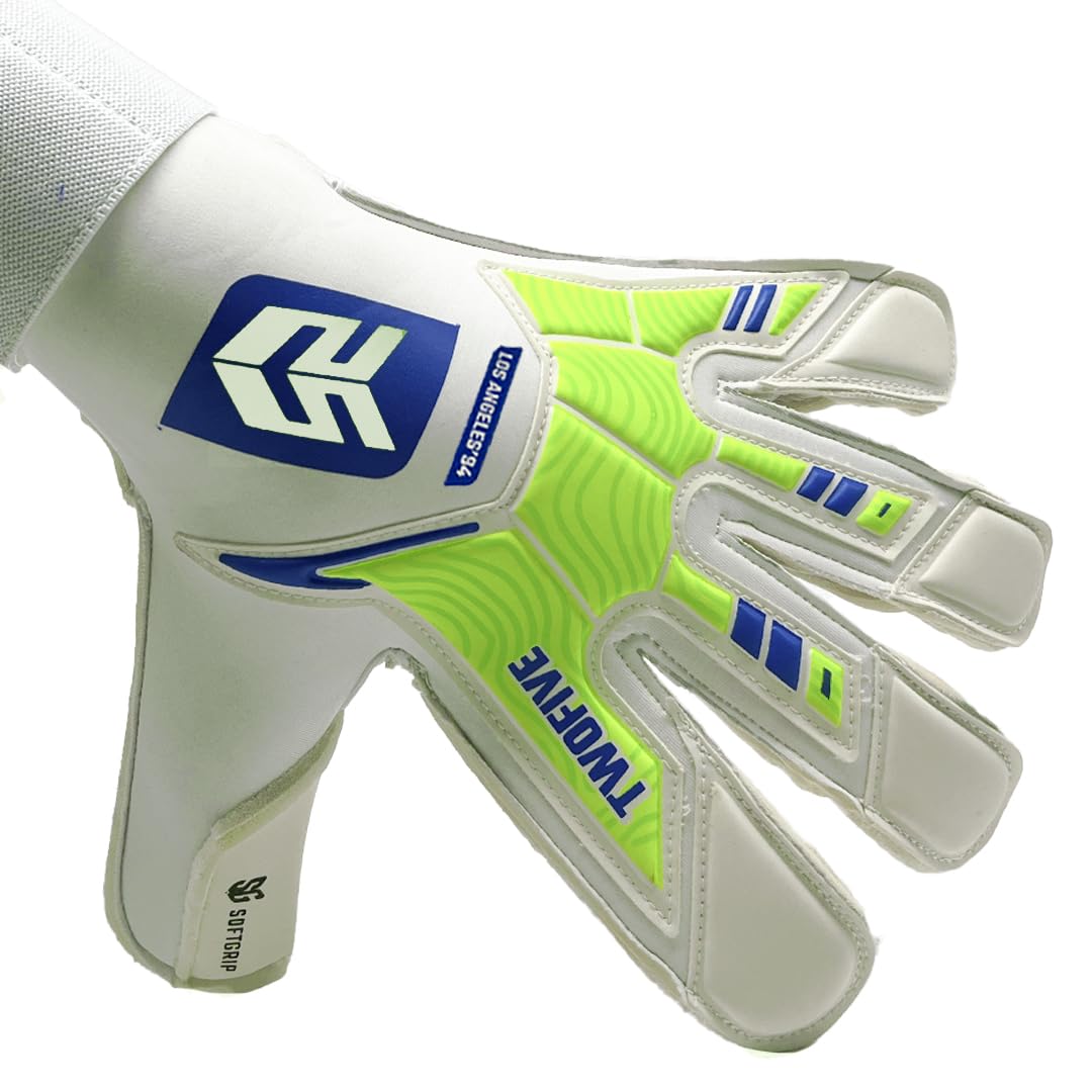 TWOFIVE – Los Angeles Advance Green – Guantes de Enternamiento – Guantes sin Protecciones en los Dedos – Unisex para Adulto/Niño – Palma SoftGrip Duradera – Corte ErgoRoll