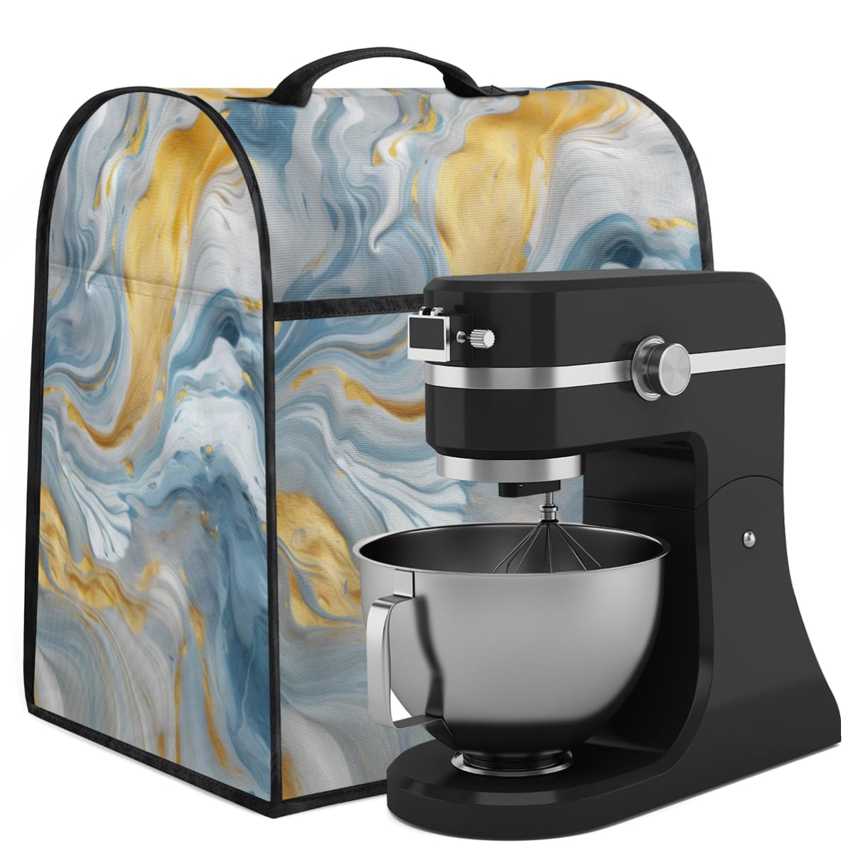 Coffee Maker Cover Marble Abstract Kitchen Appliance Covers Small Appliance Covers Blender Cover Juicer Cover Dust Covers for Kitchen Appliances with Top Handle and Pockets,Washable,B359