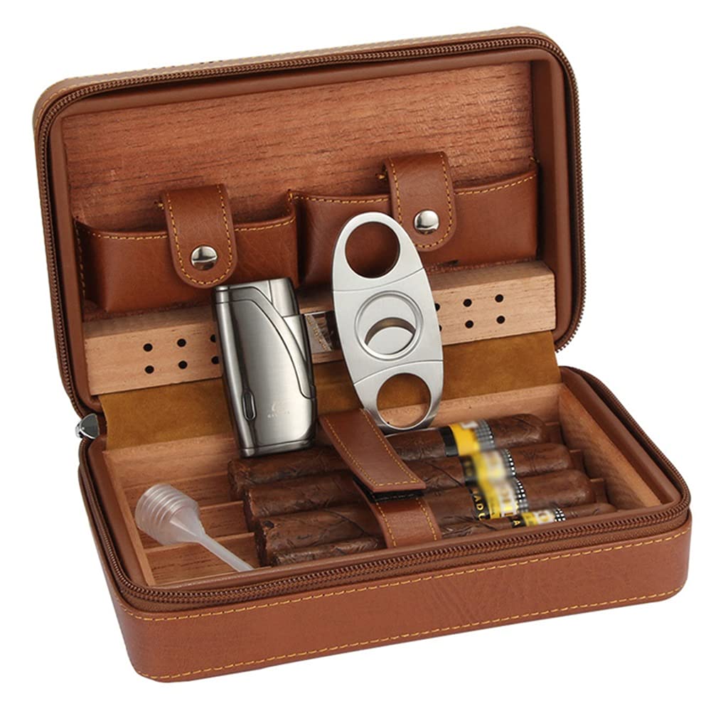 MRKU Scatole per sigari, umidificatori, Custodia per sigari Portatile, Tubo per sigari da Viaggio, Portafoglio Porta sigari, Accessori Regalo per sigari per Uomo
