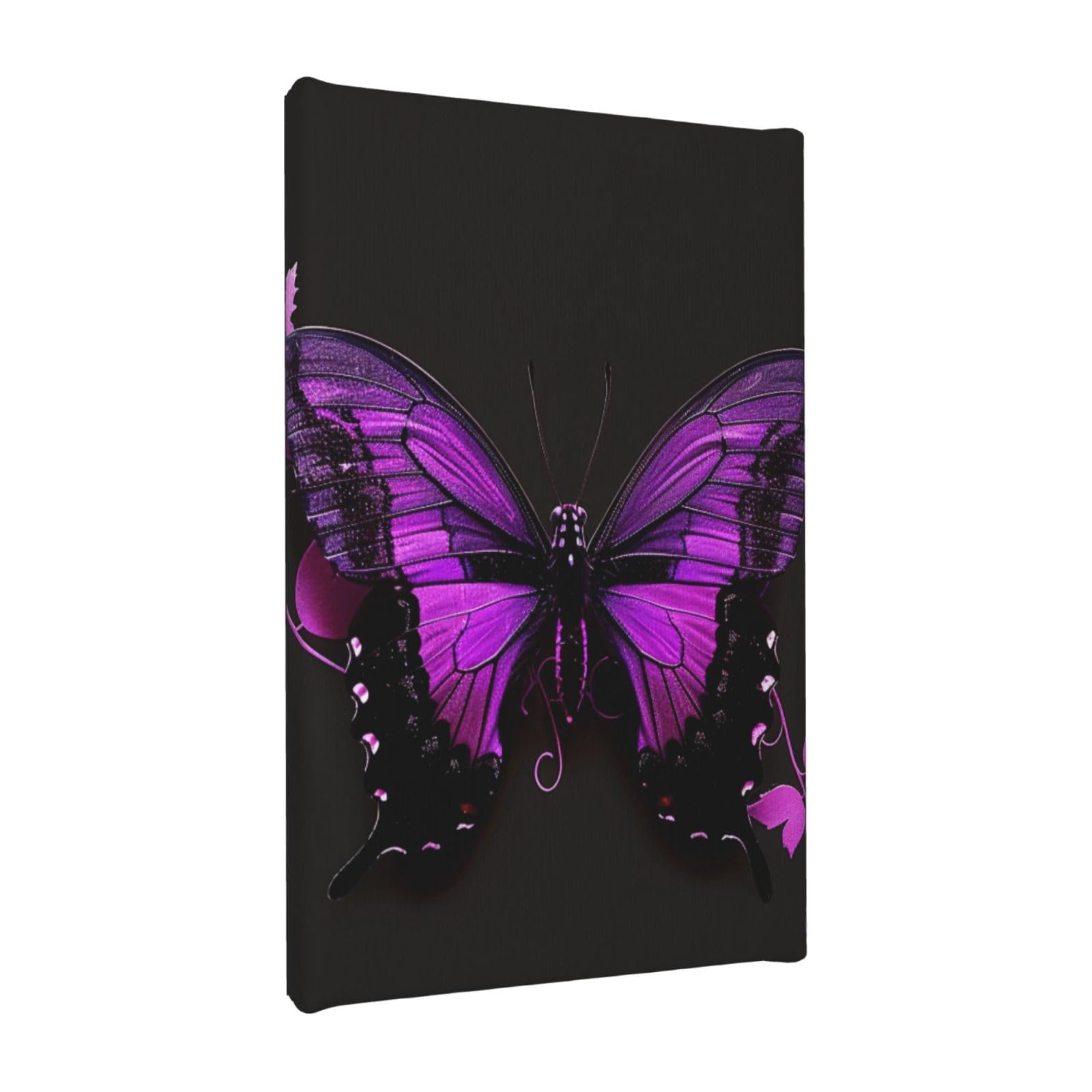 YKLJG Pretty butterfly Printed Wall Art Canvas Painting 20x30 CM Wooden Framed Picture Painting Artwork Prints for Bedroom Kitchen Home Office Decor