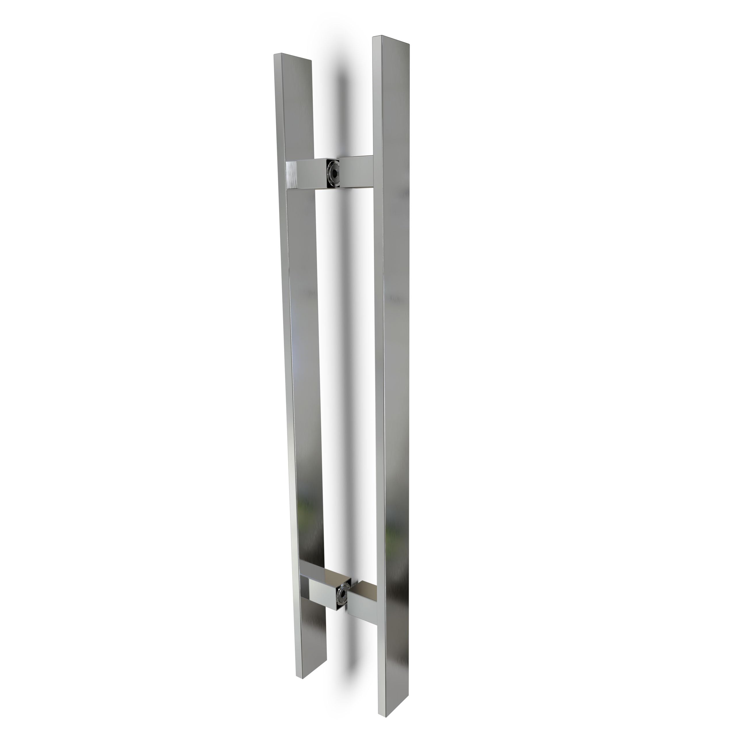 Oppali Brushed Stainless Steel Square Rectangle Entrance Door Pull Handle Art.540 | Rectangle T-Bar | 120cm Total Length