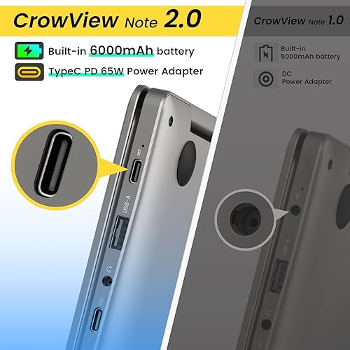 Miniatura 6 de Monitor portátil con teclado, pantalla lapdock de 15.6 pulgadas con batería integrada de 6000 mAh, monitores CrowView Note 1080P FHD USB C