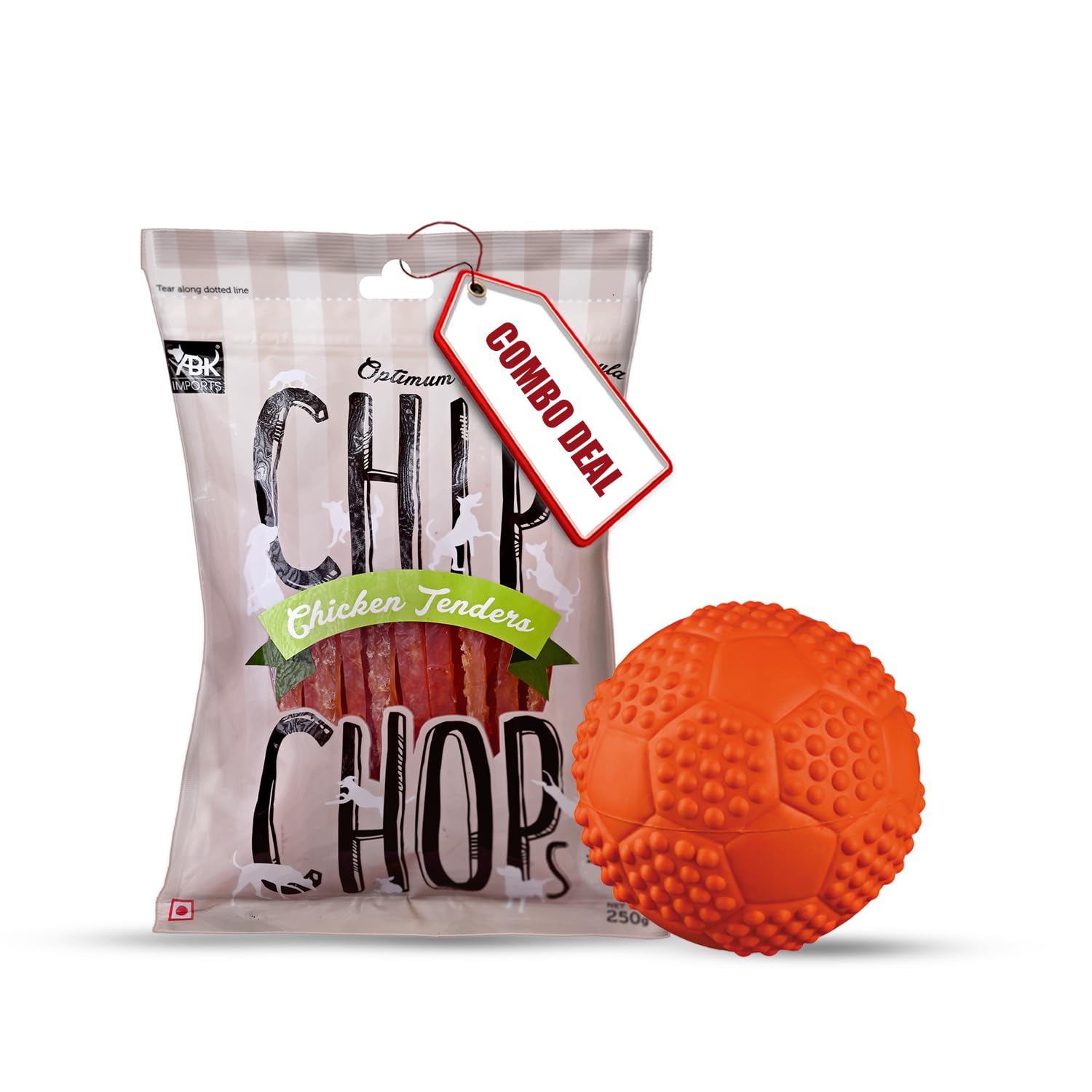 Combo of Chip Chops Chicken Tenders Dog Treats, 250 g and Trixie Natural Rubber Sports Ball Toy for Dogs (B09WYTFPFS) Amazon Price History, Amazon Price Tracker