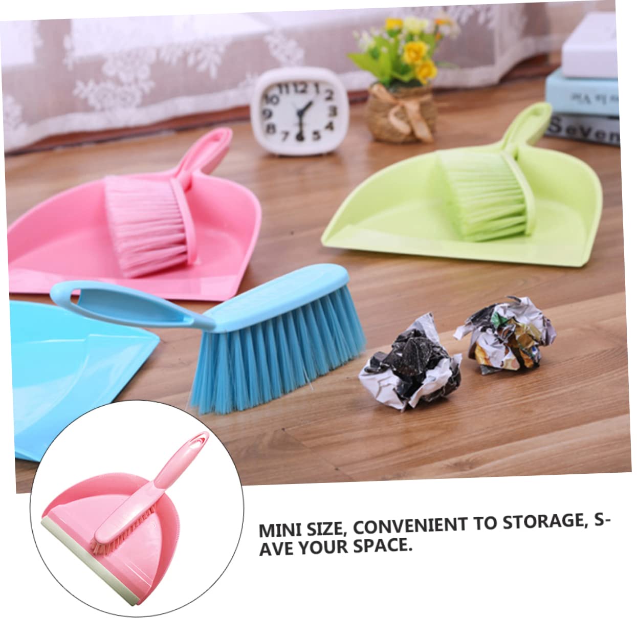 Didiseaon 2pcs Mini Broom Dustpan Set Mini Tools Small Broom Brush Desktop Broom Computer Wiping Tool Mini Cleaning Brush Household Cleaning Tools Keyboard Cleaning Tool Mini Brush Plastic