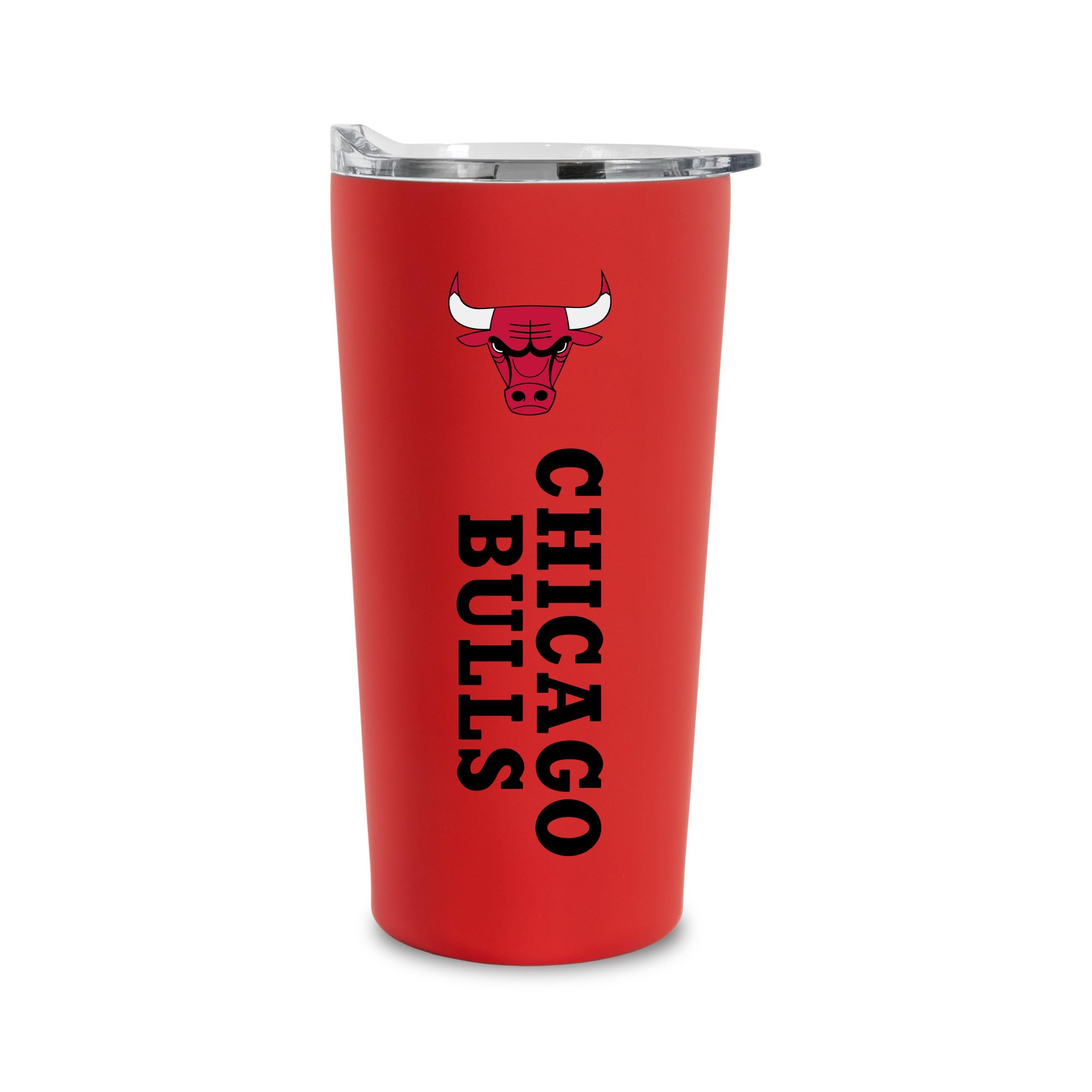 Rico Industries NBA Basketball Chicago Bulls 18oz Soft Touch, Easy Grip Tumbler