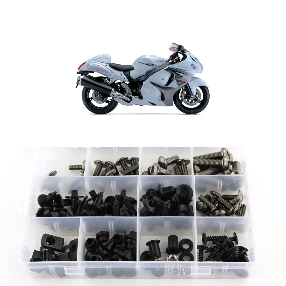 Xitomer Complete Bodywork Screws, Fit for GSX1300R HAYABUSA 2008 2009 2010 2011 2012 2013 2014 2015 2016 2017 2018 2019, Full Set Fairing Bolts/Washers/Nuts/Clips/Grommets (Titanium)