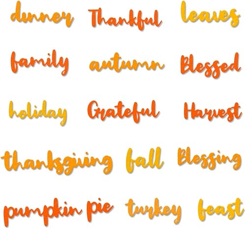 Troqueles de corte de metal de Acción de Gracias para suministros de fabricación de tarjetas, palabras de bendición de otoño, troquelados,
