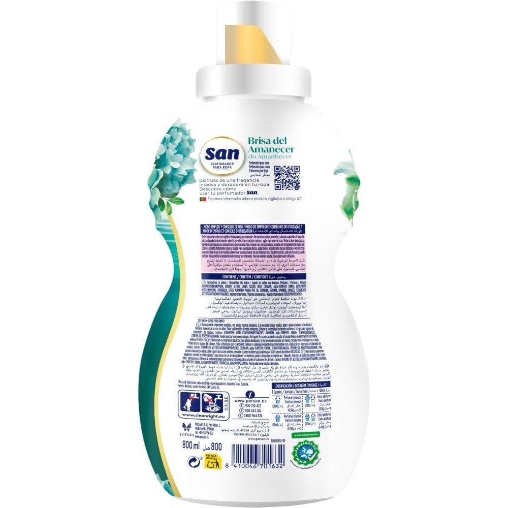Rasmacor | Pack 8 unidades SÁN Perfumador para Ropa Lavadora | Fragancia Brisa del Amanecer | Duradera 40 Lavados
