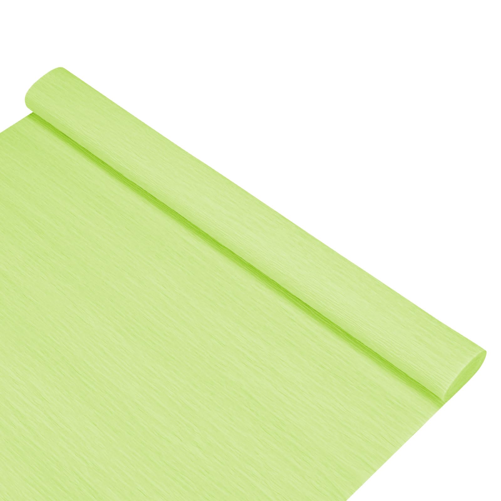 M METERXITY Crepe Paper, 8.2ft x 20 Inch /250 x 50cm Soft Wide Crepe Paper Streamer Sheet, Decorative Craft Streamer for DIY Craft/Flower Making/Decoration [Light Green]
