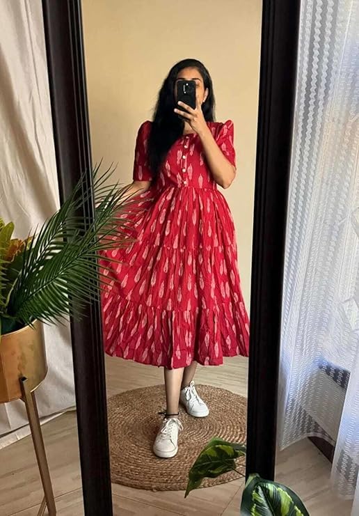 Image of NEW4U Women Printed Rayon Anarkali Kurta for Girls Regular Wear Long Kurti Gown