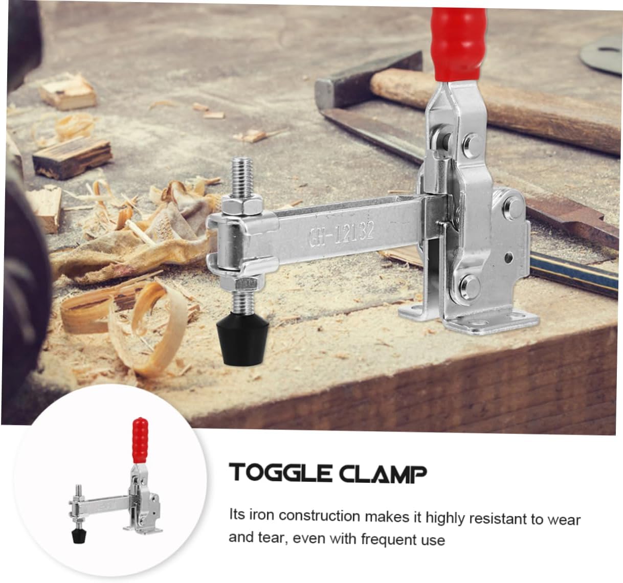2pcs Iron Axial Jig Toggle Clamps Woodworking Holding Clamps Fixed for