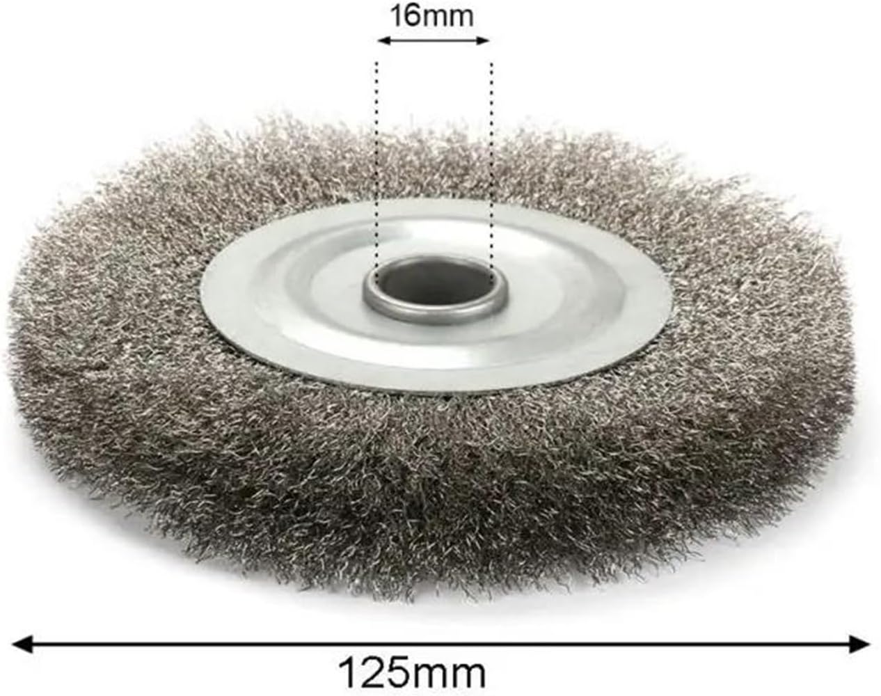 SBTRKT 1pc 5-inch 125 Mm Crimped Stainless Steel Wire Wheel Brush for Polishing Abrasives in A Bench Grinder