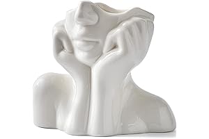 White and Serene: Boho Ceramic Flower Vase for Sublime Shelf Decor