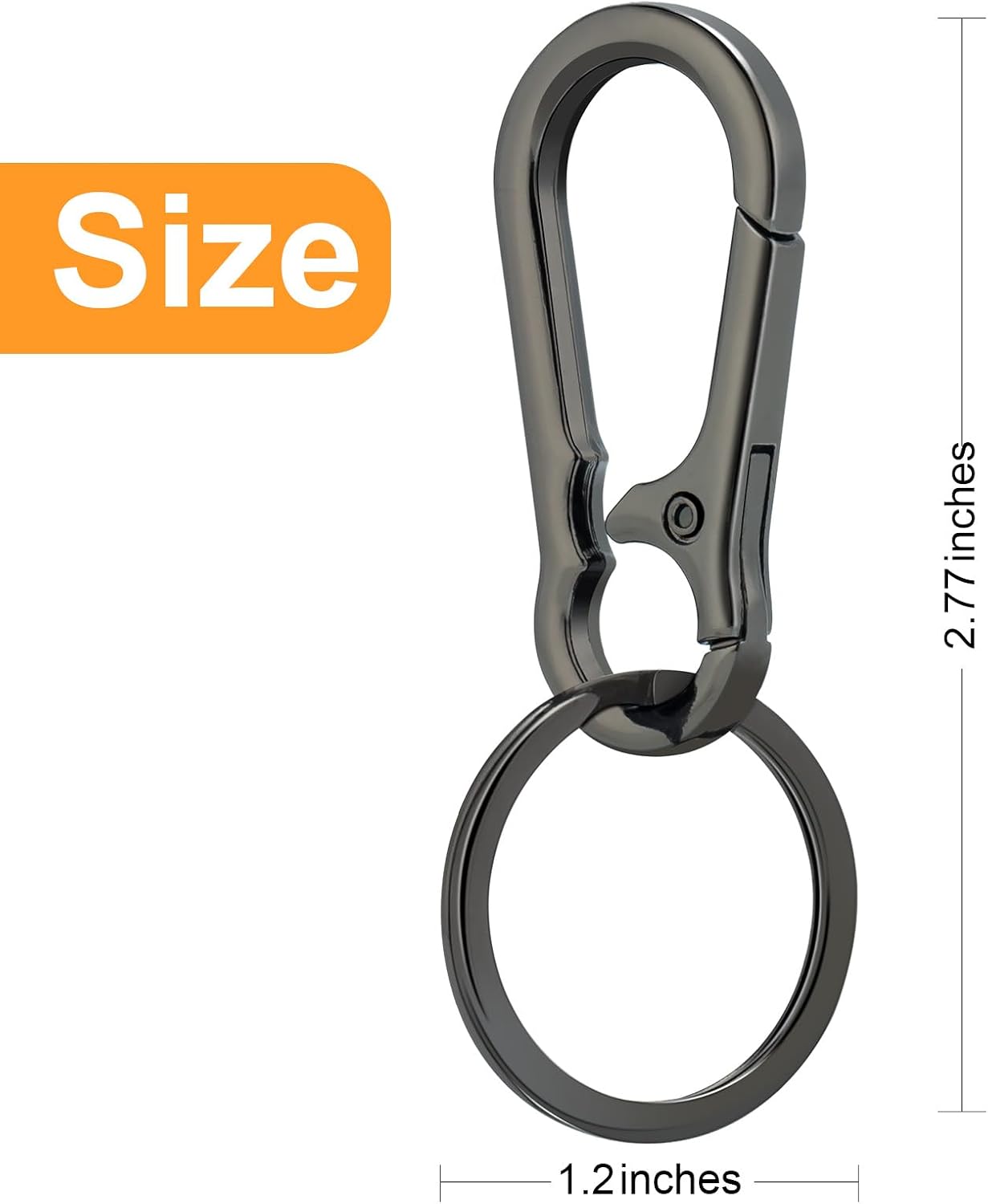 Rysent Keychain Clip, 4 Pack Key Chain Hooks with Key Rings Holder, Metal Key Organizer for Car Home Keys Men Women