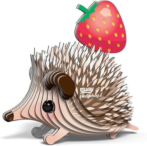 Eugy Hedgehog - Rompecabezas 3D, 24 piezas, ecológico, juguetes educativos para niños, niñas y niños a partir de 6 años