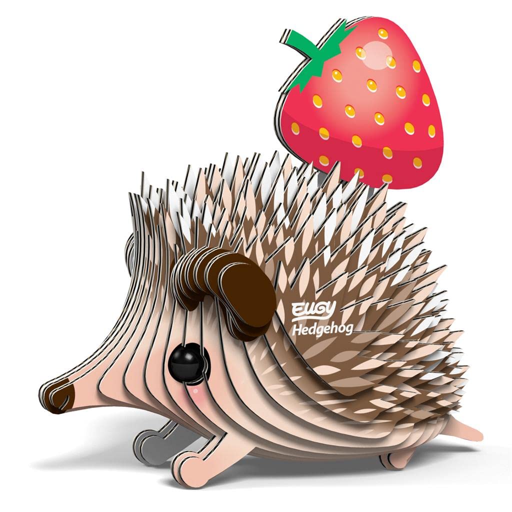 EUGY 650026 Hedgehog, 3D Animal Puzzle for Children and Adults to Assemble, DIY Animal Figure, Craft Set from 6 Years