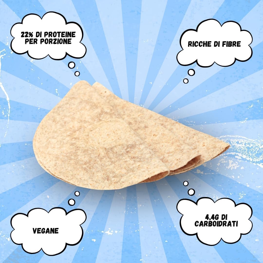 Nätoo 18 Tortillas Messicane, Piadine Keto, 22% Protein, Ricca di Fibre, Dieta Chetogenica Prodotti Low Carb, Prodotti Keto, Cibo Proteico, 4.4g Carboidrati per Tortilla