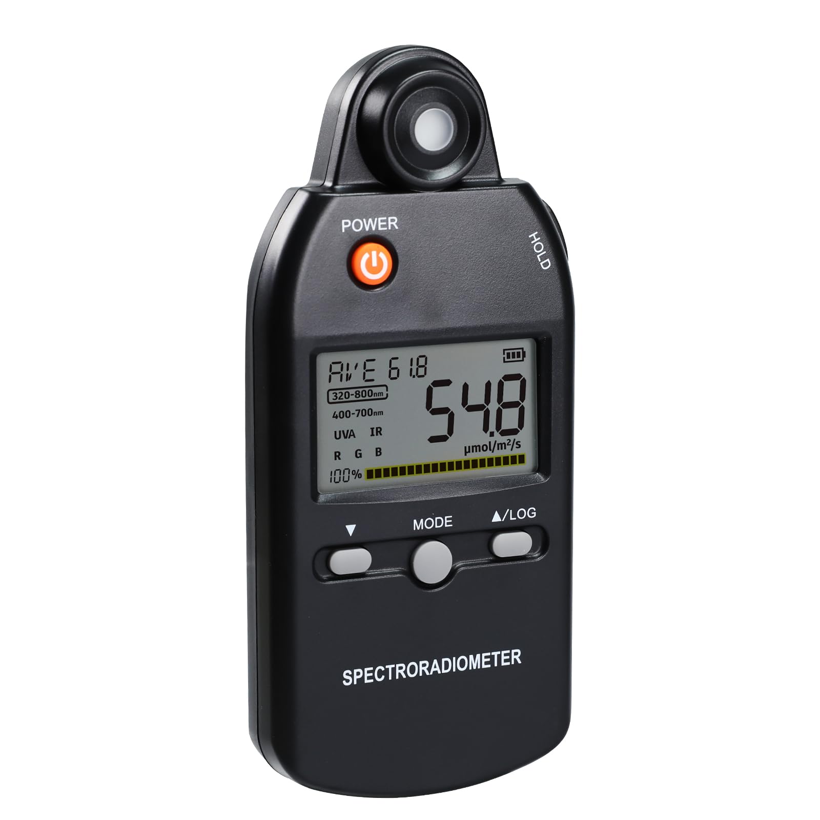 PAR Luxmeter PPFD Quantenspektroradiometer Vollspektrummessung 320-800 nm UV-Analyse Farbwiedergabe Pflanzenwachstumstest Datenspeicherung