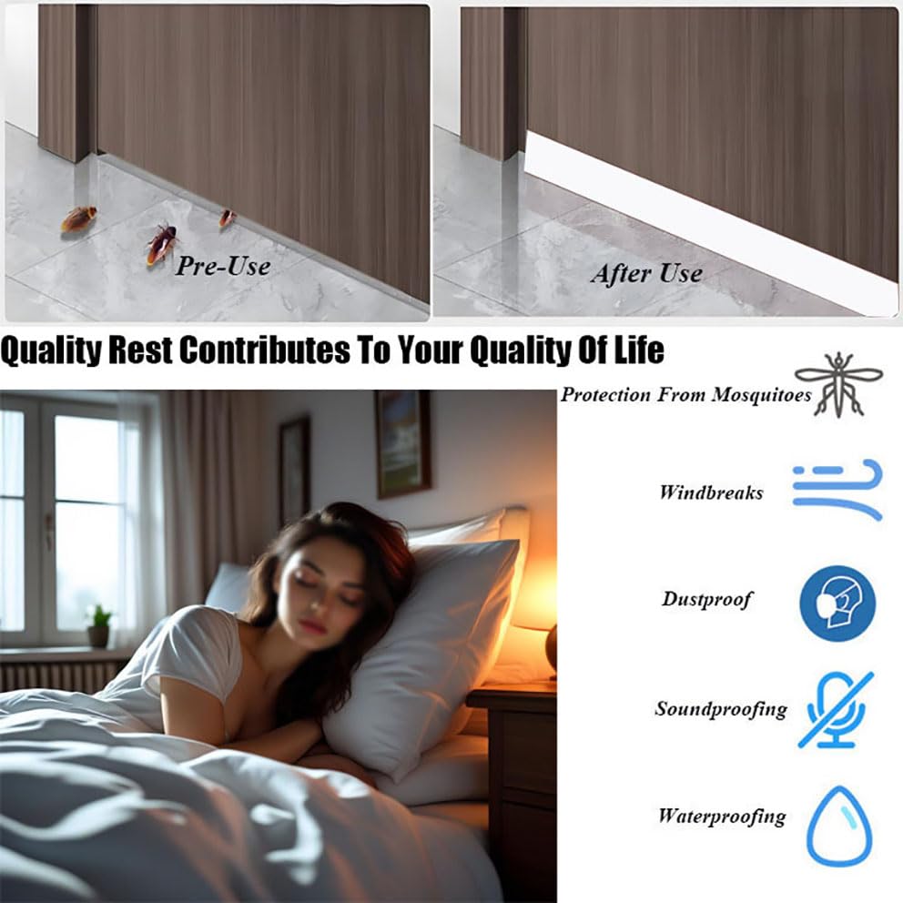 Image of Silicone Sealing Strip, Weather Stripping for Door or Window, Weatherproof Soundproof Self Adhesive Door Draught Excluder, Silicone Strip Tape (White, Length 4.5m, Width 35mm)
