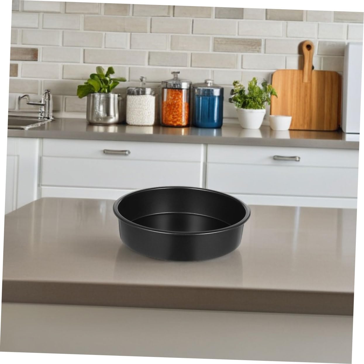 ULTECHNOVO Lot de 3 Moules à Gâteau Ronds Antiadhésifs, Acier au Carbone, Fond Fixe, pour Four et Mousse, Noir
