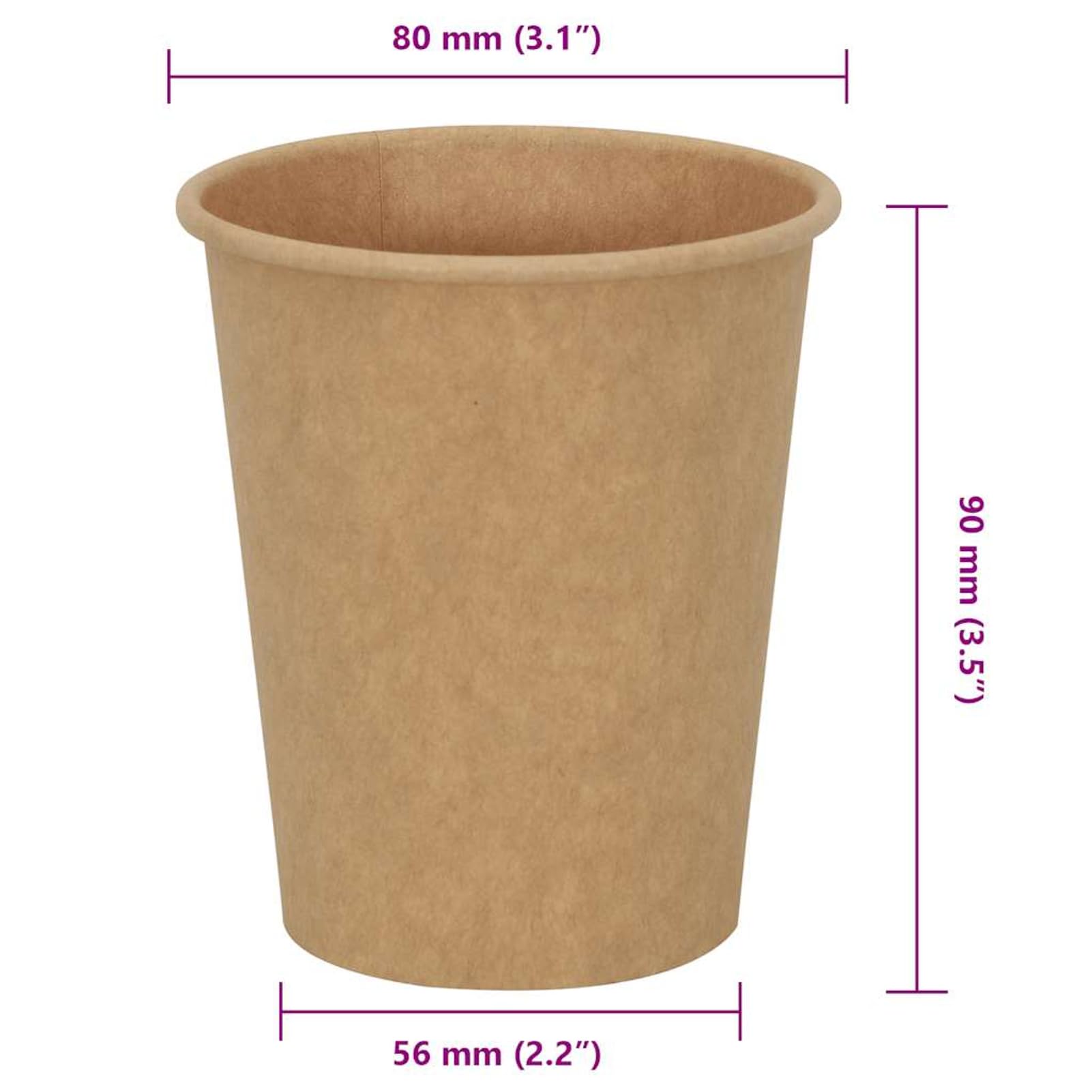 Gecheer Bicchieri da caffè in Carta 1000 pz 8oz 200ml Marrone